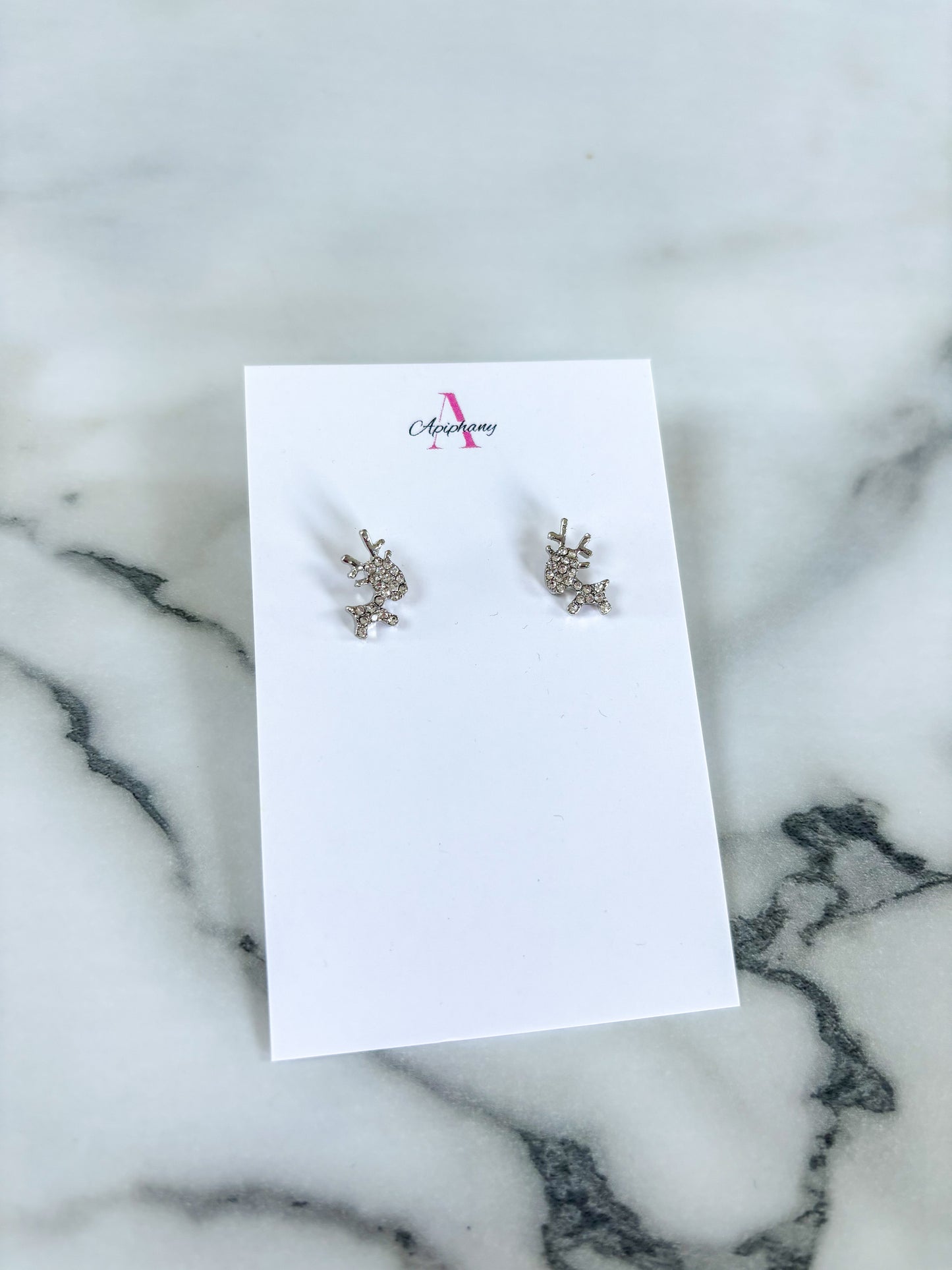 Silver Reindeer Earrings