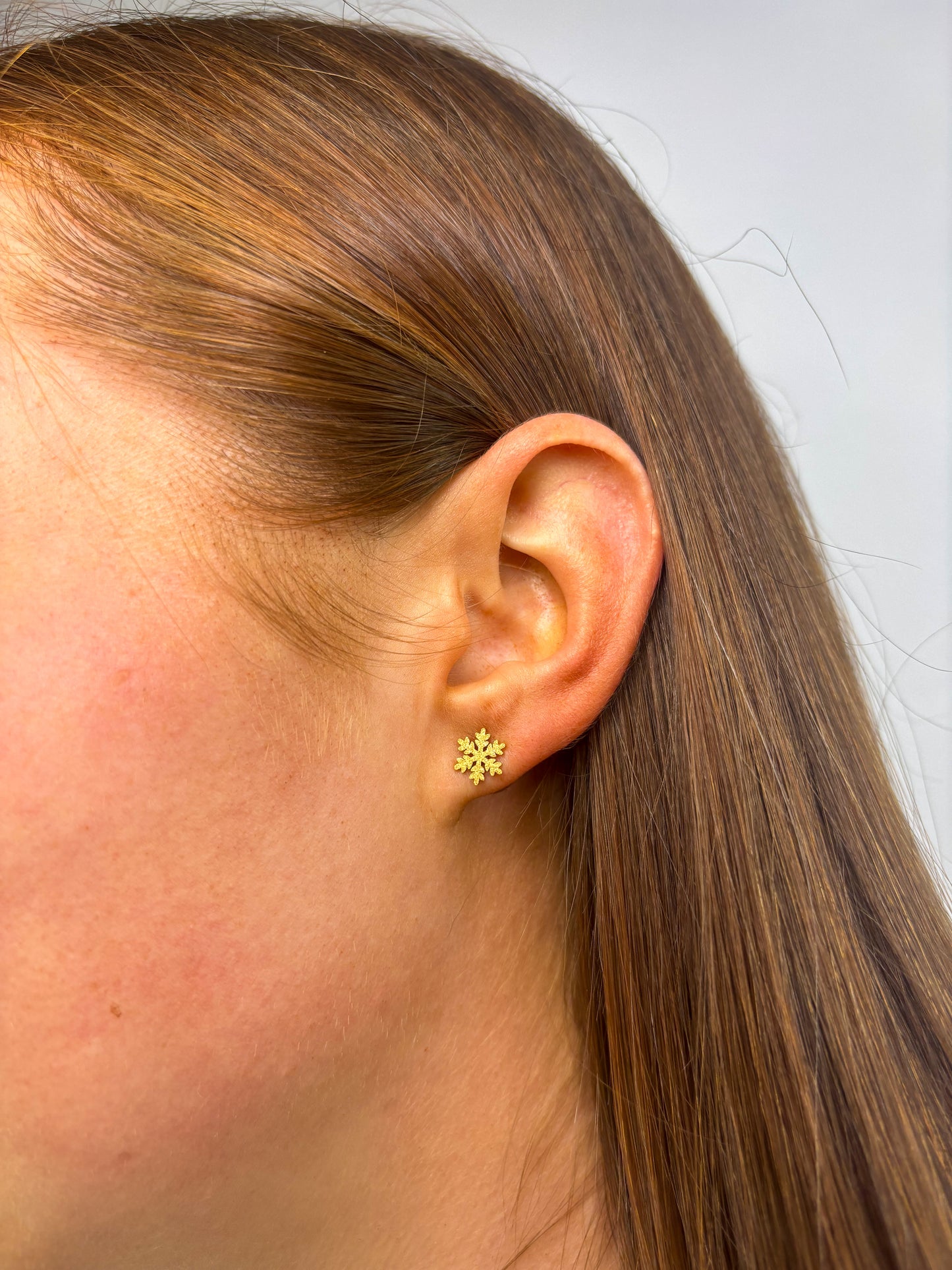 Gold Snowflake Earrings