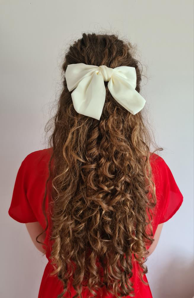 Cream Hair Bow